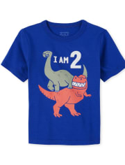 Toddler Boys Birthday Dino 2 Graphic Tee
