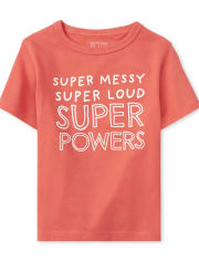 Camiseta con gráfico de superpoderes para bebés y niños pequeños