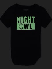 Baby Glow Night Owl Graphic Bodysuit