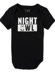 Baby Glow Night Owl Graphic Bodysuit