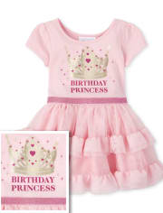 Baby And Toddler Girls Foil Birthday Princess Tutu Dress