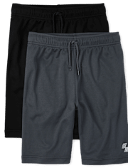 Lot de 2 shorts de basket-ball performants en maille uniforme pour garçon
