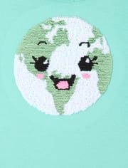 Girls Flip Sequin Love Pineapple Top