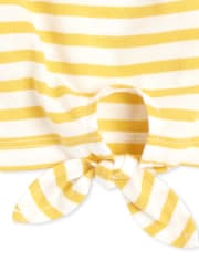 Girls Striped Tie Front Top