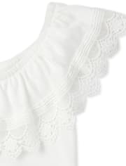 Girls Crochet Ruffle Top