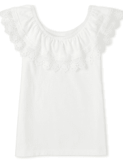 Girls Crochet Ruffle Top