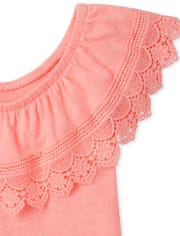 Girls Crochet Ruffle Top