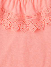 Girls Crochet Ruffle Top