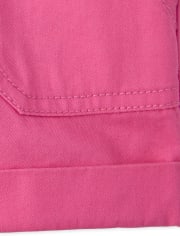 Girls Roll Cuff Twill Shorts