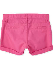 Girls Roll Cuff Twill Shorts