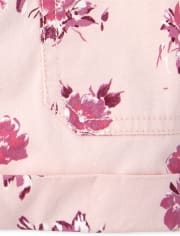 Shorts de sarga floral para niña