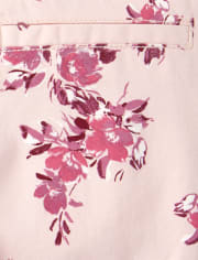Shorts de sarga floral para niña