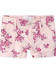 Shorts de sarga floral para niña