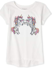 Girls Sequin Unicorn Top