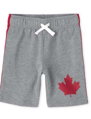 Short en French Terry pour garçons, fête du Canada, feuille d'érable