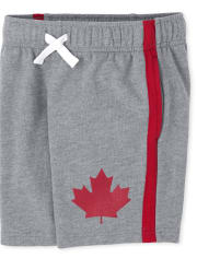 Short en French Terry pour garçons, fête du Canada, feuille d'érable