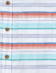 Camisa con botones a juego de cambray a rayas papá y yo para hombre