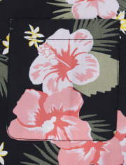 Mens Matching Family Tropical Poplin Button Down Shirt
