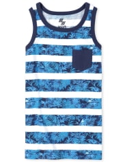 Boys Striped Pocket Tank Top