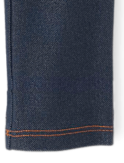 Leggings de mezclilla sintética para niñas, paquete de 2