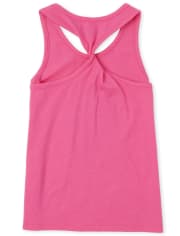 Girls Mix And Match Glitter Twist Back Tank Top