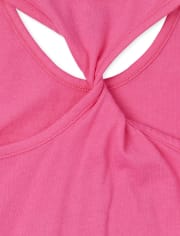 Girls Mix And Match Glitter Twist Back Tank Top