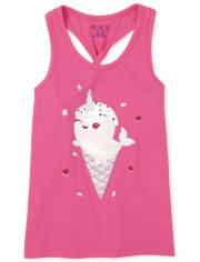 Girls Mix And Match Glitter Twist Back Tank Top