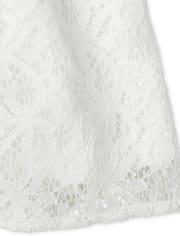 Girls Lace Off Shoulder Romper