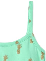 Girls Glitter Pineapple Romper
