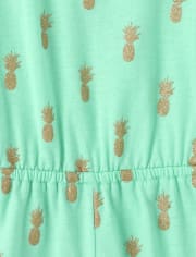 Girls Glitter Pineapple Romper