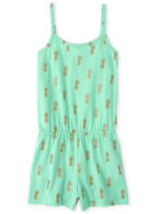 Girls Glitter Pineapple Romper