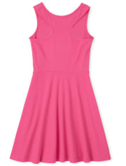 Girls Flip Sequin Rainbow Heart Racerback Tank Dress