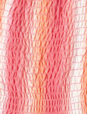 Girls Ombre Smocked High Low Dress