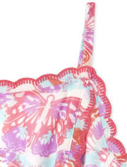 Girls Butterfly Ruffle Dress