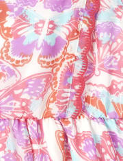 Girls Butterfly Ruffle Dress