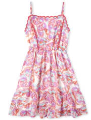 Girls Butterfly Ruffle Dress