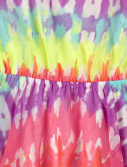 Womens Mommy And Me Tie Dye Matching Sharkbite Hem Dress