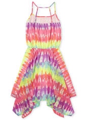 Womens Mommy And Me Tie Dye Matching Sharkbite Hem Dress