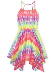 Womens Mommy And Me Tie Dye Matching Sharkbite Hem Dress