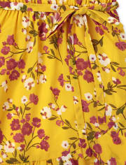 Girls Floral Faux Wrap Dress