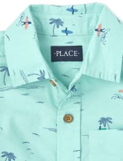 Boys Surfer Poplin Button Down Shirt