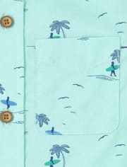 Boys Surfer Poplin Button Down Shirt