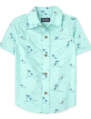 Boys Surfer Poplin Button Down Shirt