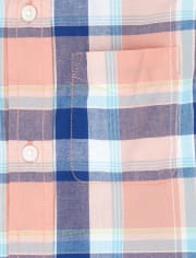 Camisa con botones de popelina a cuadros para niños