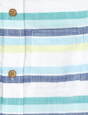 Boys Dad And Me Striped Chambray Matching Button Down Shirt