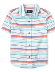 Chemise boutonnée assortie en chambray rayé papa et moi pour garçon