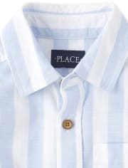 Boys Striped Chambray Button Down Shirt
