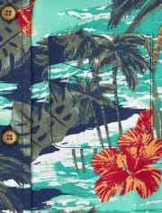 Camisa de playa de popelina con botones para niños