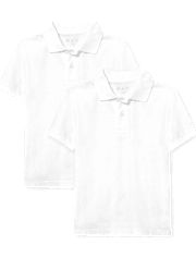 Lot de 2 polos uniformes en piqué pour garçon