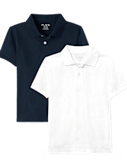 Lot de 2 polos uniformes en piqué pour garçon